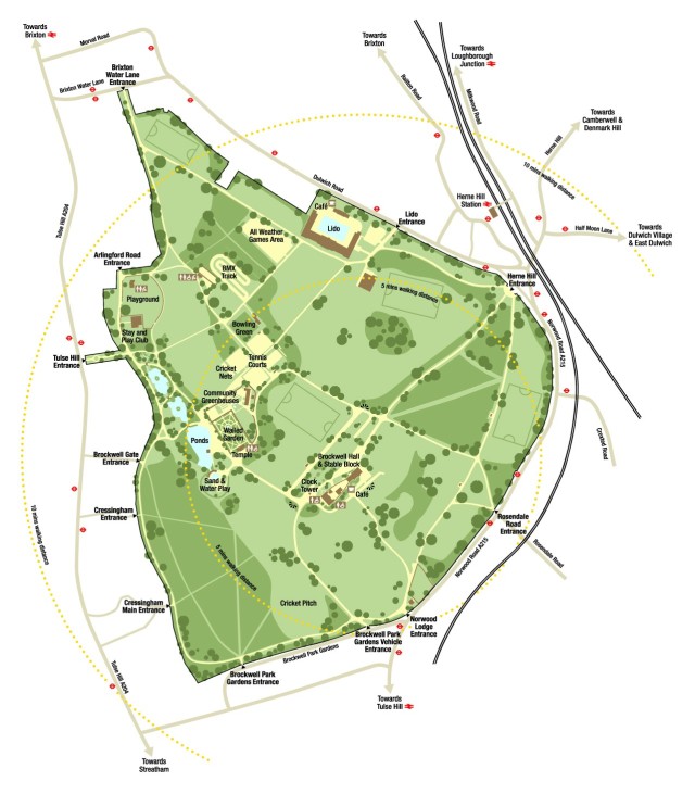 Brockwell Park map